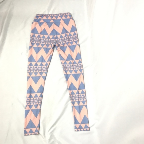 LuLaRoe Pants - LuLaRoe Pink Blue Aztec Leggings One Size